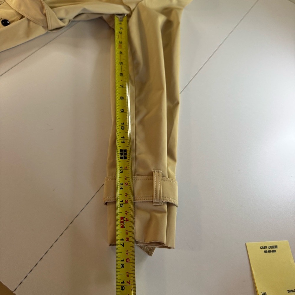 Joan Rivers Trench Rain Coat Beige Womens Small Button Front Pockets Belt Loops - Picture 14 of 14